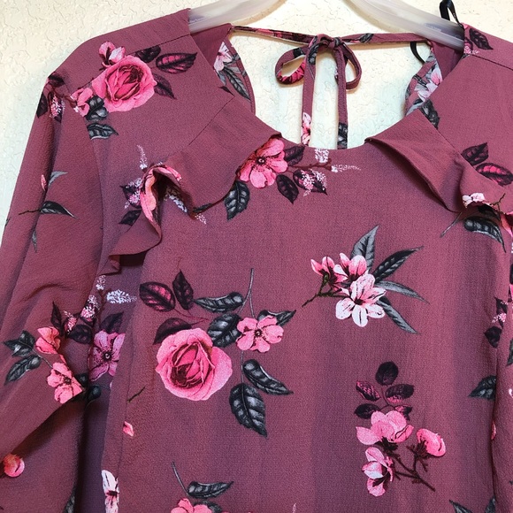 City Chic Rust Pink Floral Dress - Picture 6 of 8